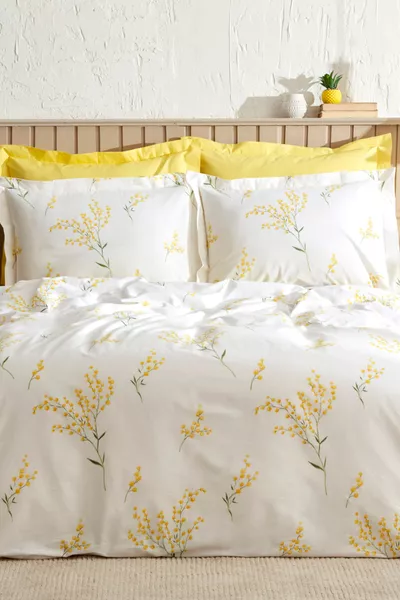 Loretta % Cotton Single Duvet Cover Set Yellow (PP)