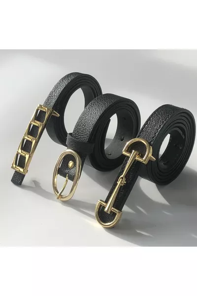 3-Piece Deal Product: Pants Belt, Jacket Belt, Shirt Belt, Dress Belt