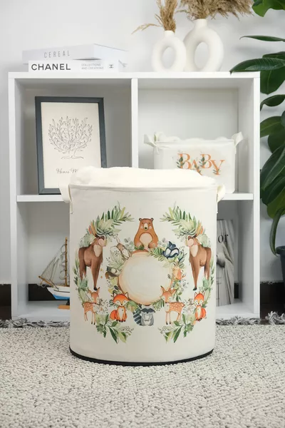 Кутия за съхранение на играчки с щампа Zoo, многофункционална, кош за пране, сгъваем организатор, 