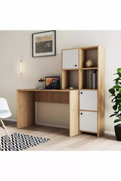  Silence Библиотека - Работен Писмен Комплект Кошница - Бял