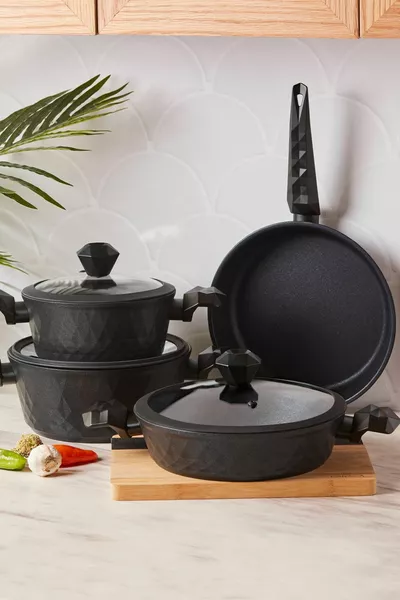 Biodiamond Antibacterial Handle 7-Piece Cookware Set