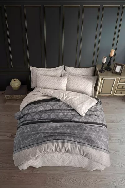 Mature Duvet Cover Set Double Size Creative Gray