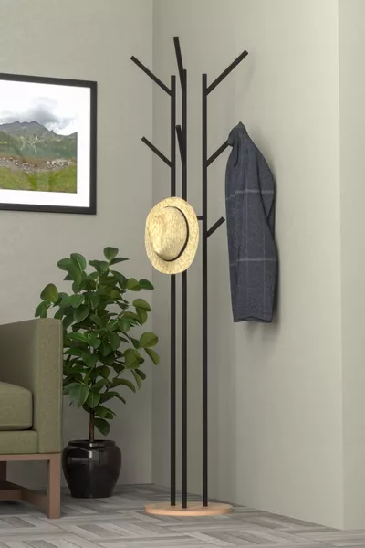 9-Hook Coat Rack, Hanger with Atlantic Pine Panel