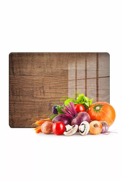 Cam Kesme Tahtası Ve Sunumluk Eski Ahşap Görünümlü cm X cm