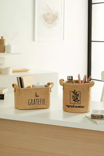 Комплект от 2 бр. Ютен органайзер за гардероб, кошница за дрехи, играчки за детска стая, сгъваема за съхранение