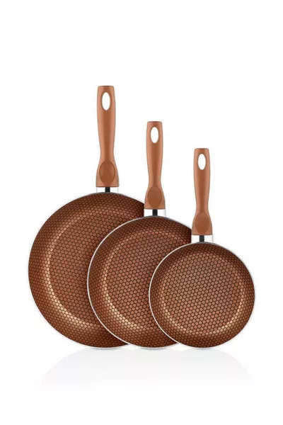 Desert 3er-Set Pfannen  cm mit Muster, Bronze