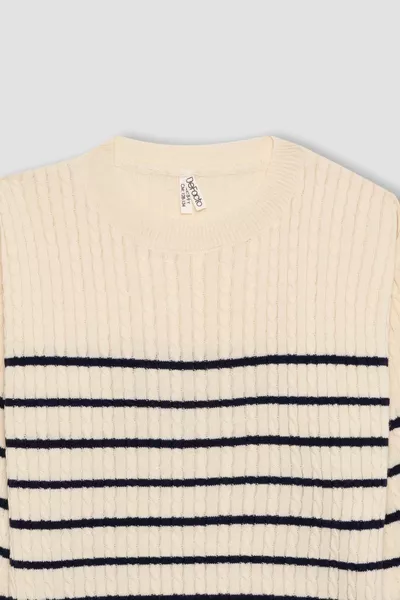 Пуловер за момичета с кръгло деколте wn