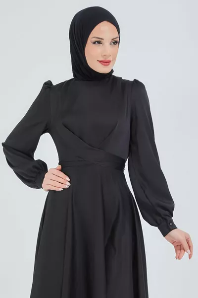 فستان سهرة محجب - أسود