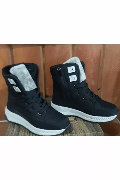 ALVES_Kad s Ежедневни ботуши за сняг Кожена връзка с цип Дебела назъбена подметка