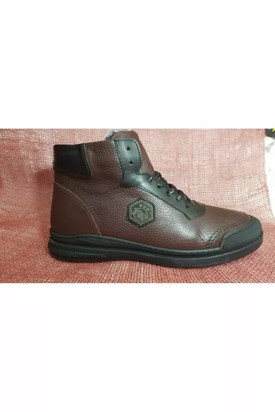 Stivali sportivi da uomo in vera pelle di lana 