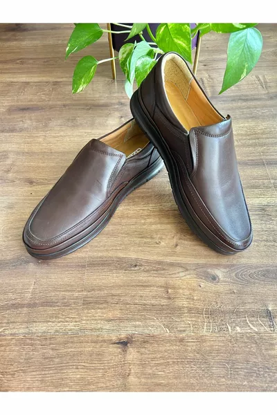 BYSHOT Echt lederen veterloze casual klassieke herenschoenen