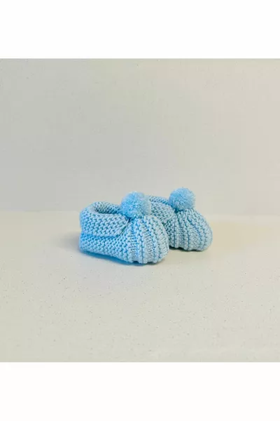 Бебешки ботуши за новородени и болнично освобождаване 0-6 месеца ръчно плетени ботуши