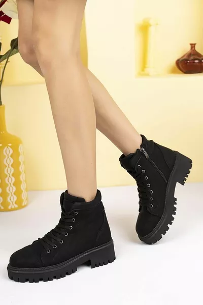 Короткие женские почтовые сапоги ЧЕРНЫЙ