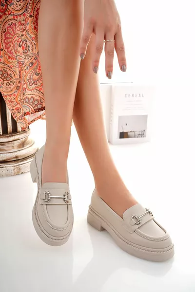 Мягкая пятка кремовая кожа женская обувь