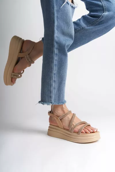 FREYA Suola Ortopedica Sandali Donna TT Pelle Con Fibbia Sottile Stone Stripe