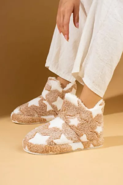 نسائي تان ستار منقوش أفخم منزل الأحذية باندوف