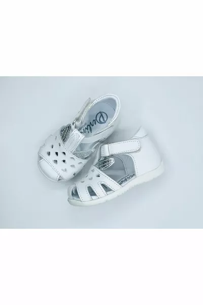 Scarpe da primo passo per neonata con suola ortopedica in pelle