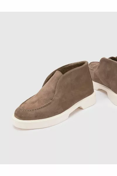 Nia Damen Nerzstiefel aus echtem Wildleder