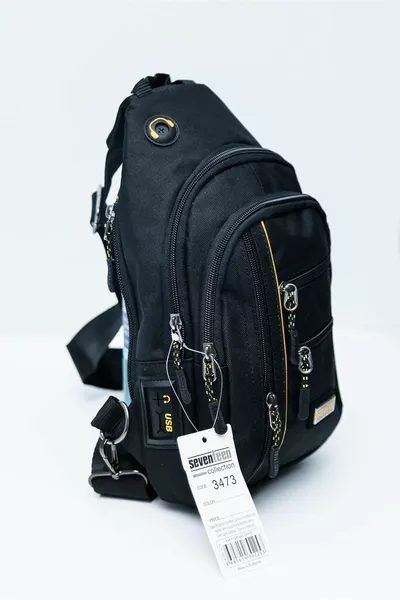 Seventeen Black Color Medium Multi-Compartment Backpack & Crossed Chest & Shoulder Bag
