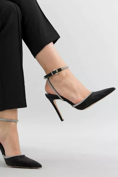 المستوردة القوس الخلفي مفصلة مساء اللباس أحذية سوداء