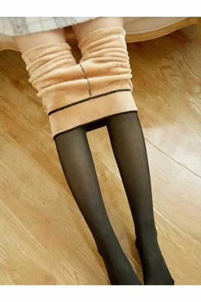 Collant termici in pile nero da donna