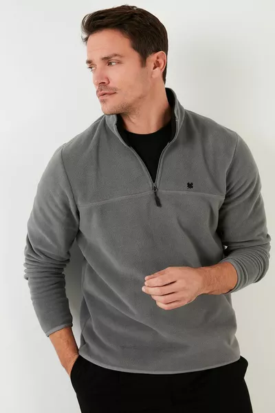 Regular Fit Anti-pilling Anti-Pilling Non-Feathering Bato Collar Winter Polar Men's Fleece 