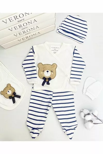 Нов сезон Плюшено мече в кутия 5 бр Изходен комплект от болница Облекло за новородено момче