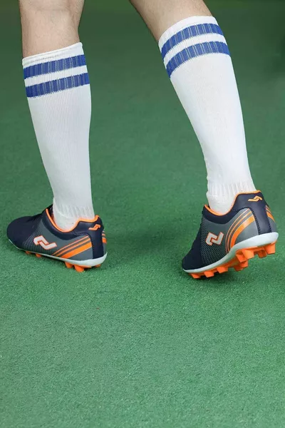  حذاء كرة قدم للرجال - أزرق داكن برتقالي