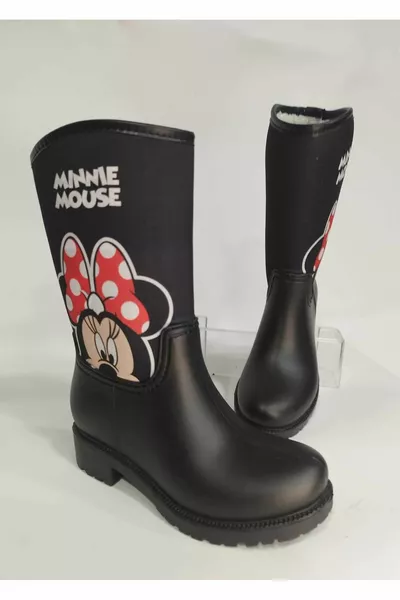 Minnie Mouse Printed Waterproof Girls Rain Boots
