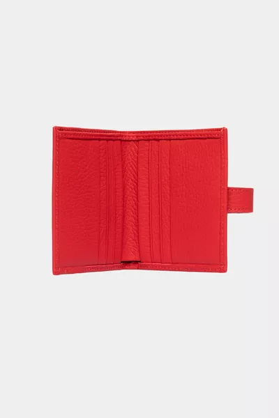  جلد طبيعي نسائي رجالي محفظة حمراء