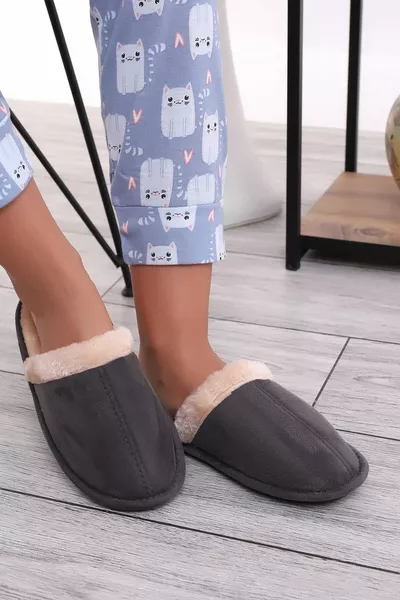 UC  للجنسين الشتاء داخلي النعال الفراء الصوف الشتاء النعال