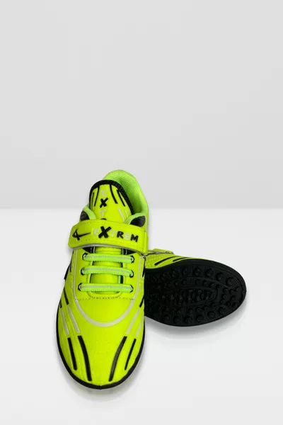 Малки деца Цветни шарени черни подметки Футболни обувки Astroturf Футболни обувки