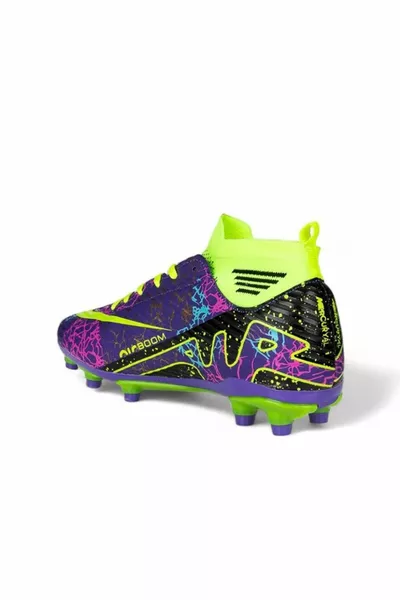 Мужские футбольные бутсы  на щиколотке фиолетового желтого цвета
