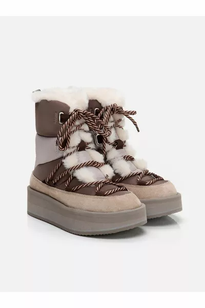 Lynn Grey Damen Stiefel aus echtem Veloursleder