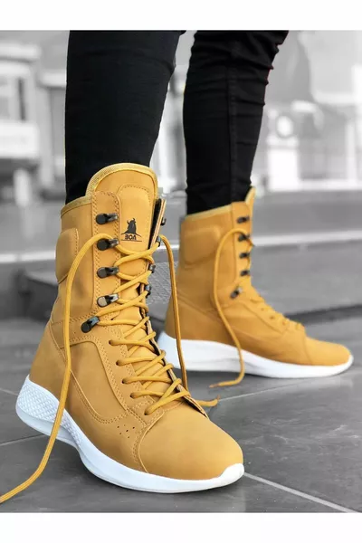  Boxer à lacets camel jaune Bottes postales de sport unisexes