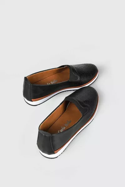 Дишаща ортопедична подметка Бял Черен Тен ДАМСКИ ОБУВКИ БАЛЕТКИ