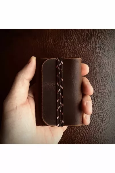 Fatto a mano Genuine & Genuine Leather Colorato Gomma Palmare Portacarte / Regali Personalizzati / Souvenir