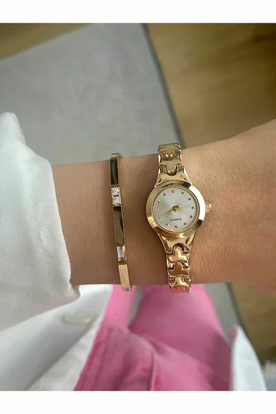 Минималистичные наручные часы Gold Color Special Series для очень тонких браслетов