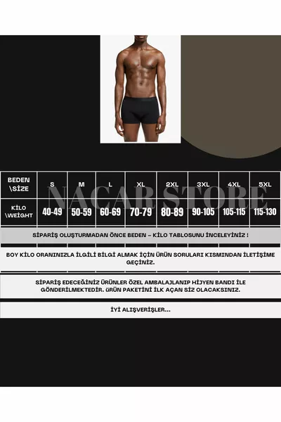 Boxer homme en coton lycra noir  pcs