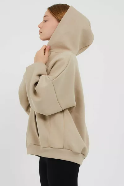 Women's Beige Oversize Sweatshirt
