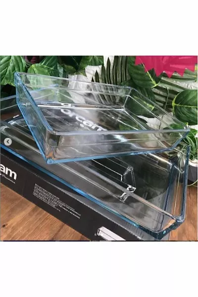 Premium İkili Borcam Dikdörtgen Fırın Tepsisi   