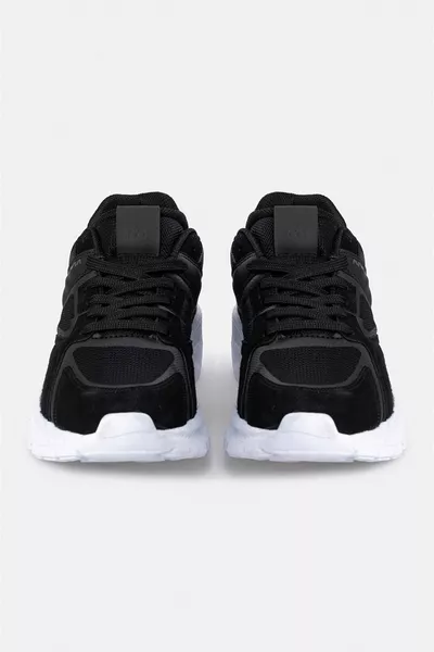 Hommes Noir Pièce Flexible Semelle Épaisse Chaussures Décontractées 