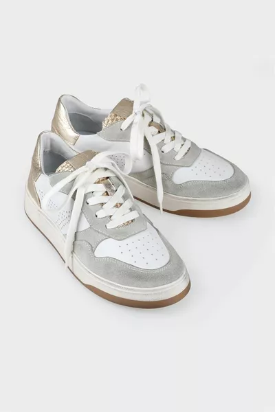 Gold Leather Women's Sneakers