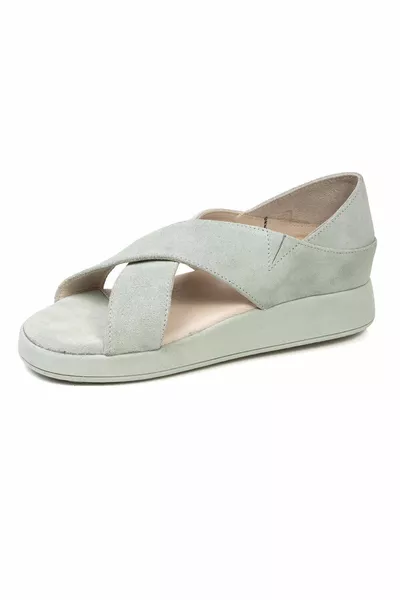 Groene sandalen van echt leer voor dames s