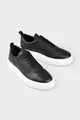 Baskets homme en cuir noir