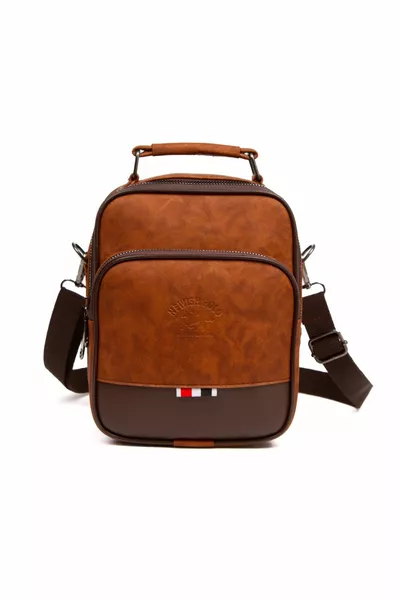 Np Sac À Main Et À Bandoulière En Cuir Vegan, Sac À Bandoulière Pour Homme, Tan Avec Compartiment Pour Téléphone