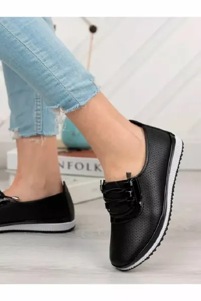 أبيض وأسود الجلد الليزر العظام مريحة لينة عارضة عدم الانزلاق وحيد النساء الباليه أحذية الشقق