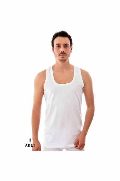 Wit herenonderhemd 3 stuks % katoen