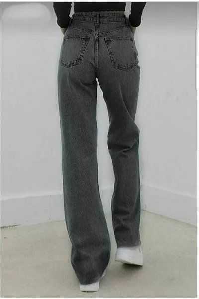 Secret Women's 's Smoked Lycra Shabby Leg Jeans Shabby Jeans Shabby Broad Leg Antracite