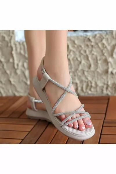 Sandali da donna Stripe da donna-Beige-Stone